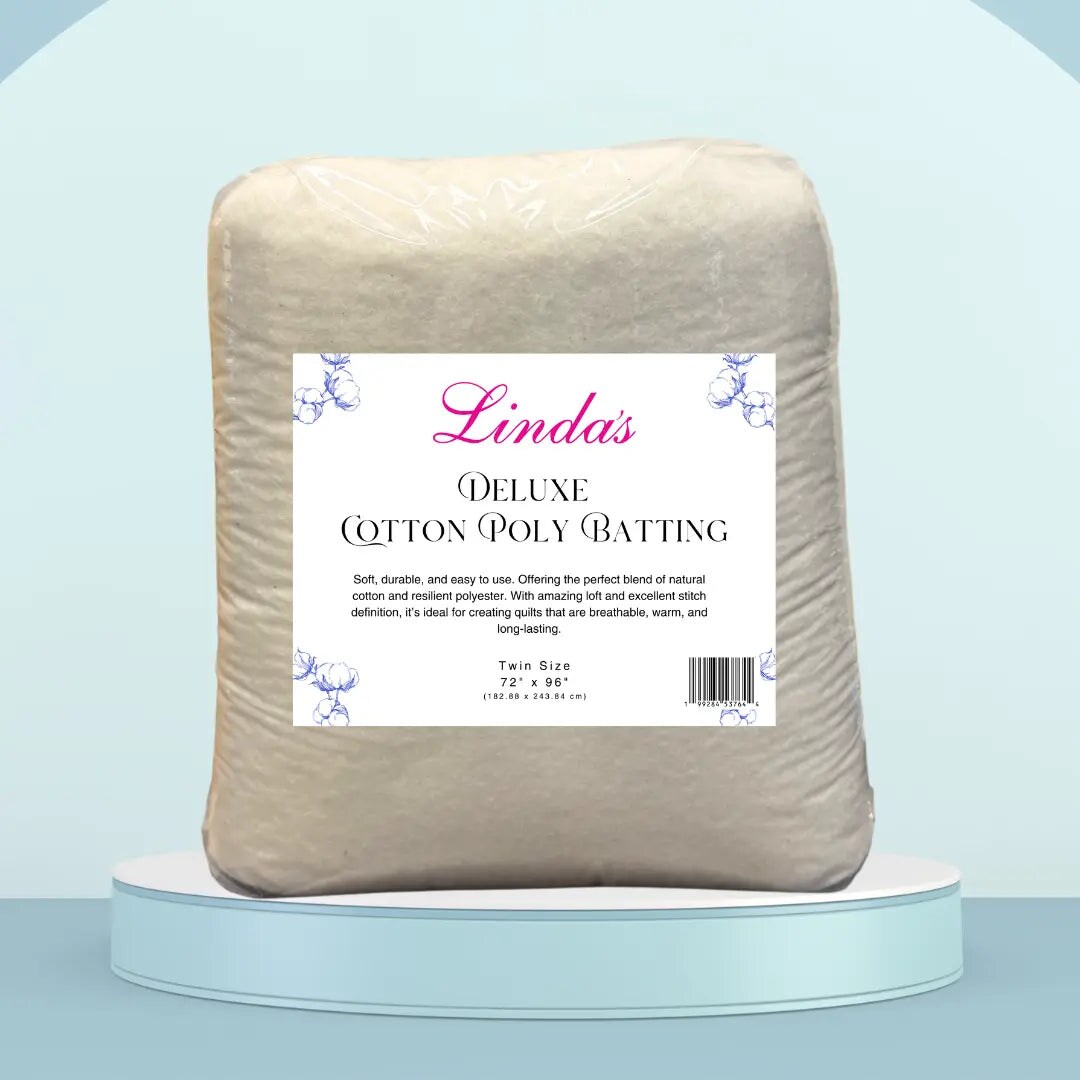 Linda's Deluxe Cotton/Poly Blend Batting Twin Size 2 Yard Package - Made by Hobbs