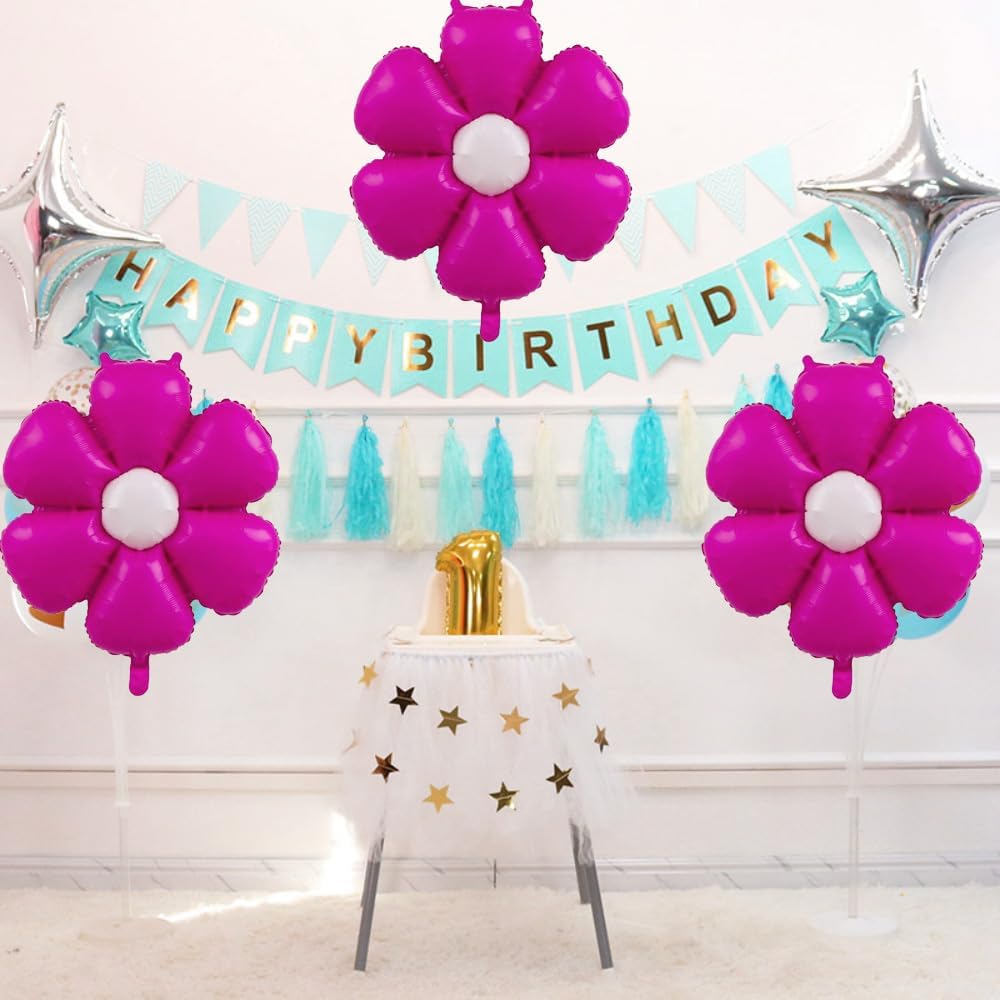 Rose Red Daisy Balloons Foil Flower Balloons Wedding Foil Balloon