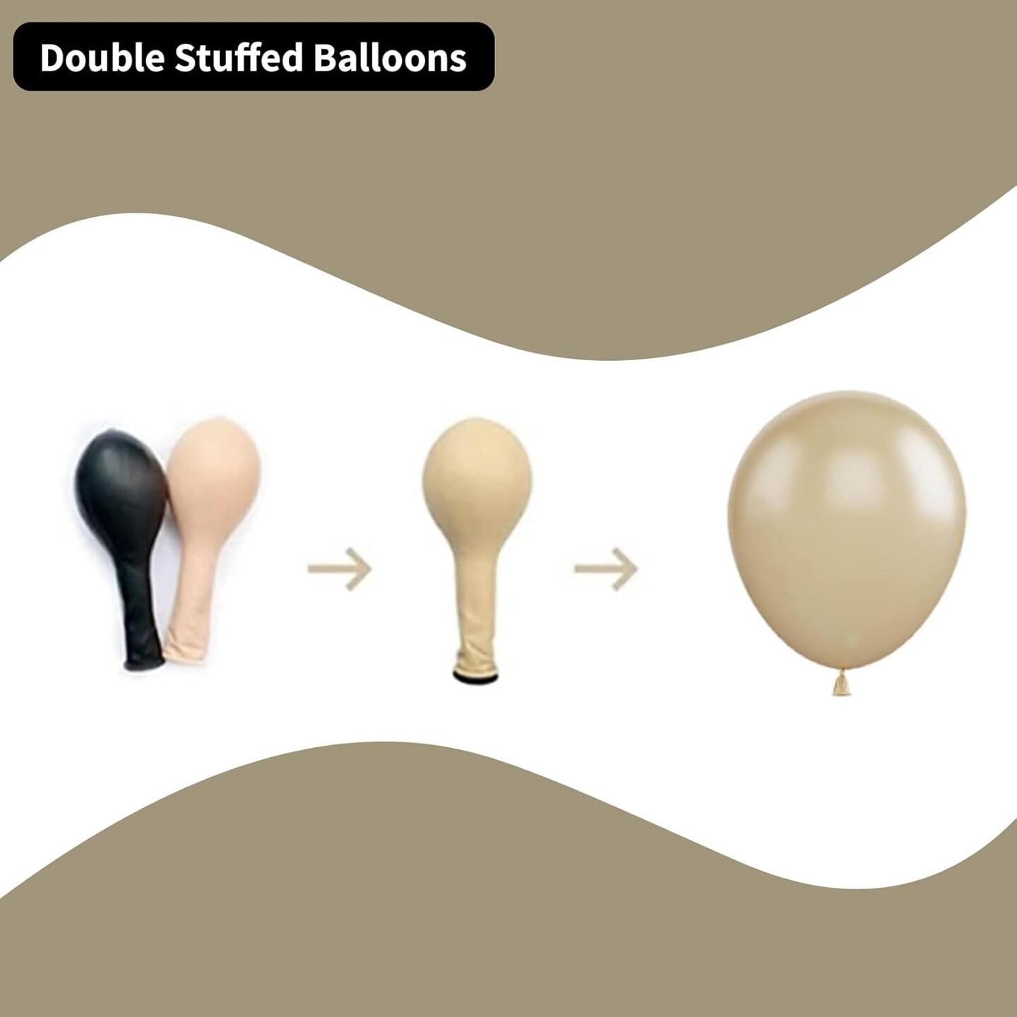 60 Packs White Sand Boho Balloons Set, 12 Inches Balloons (Retro Brown Gold)