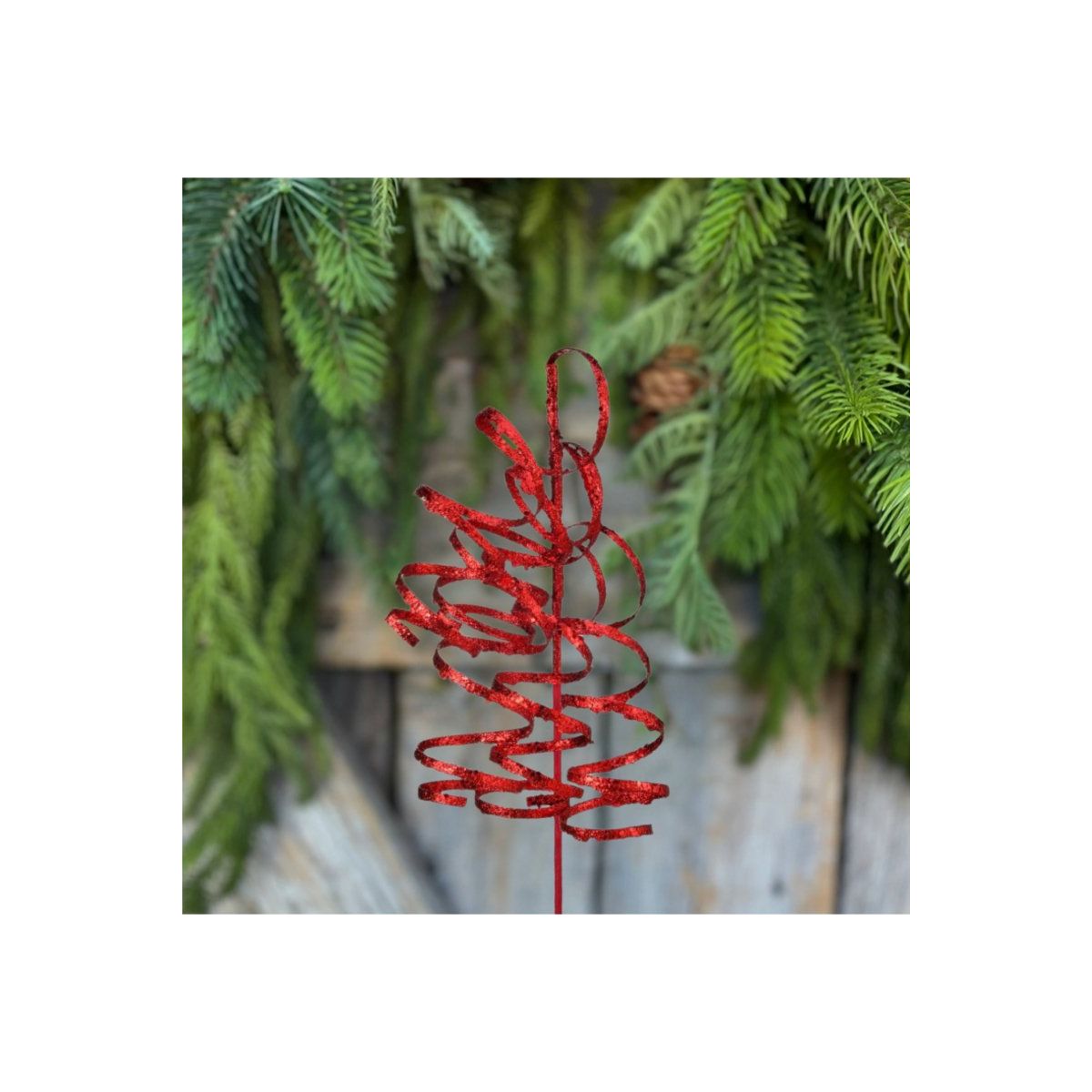 26&#x22; Glitter Curly Spray: Red