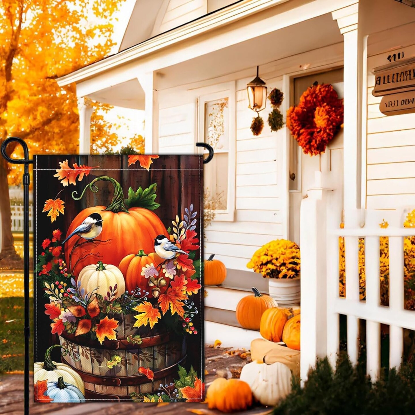 Fall Garden Flag(Black)