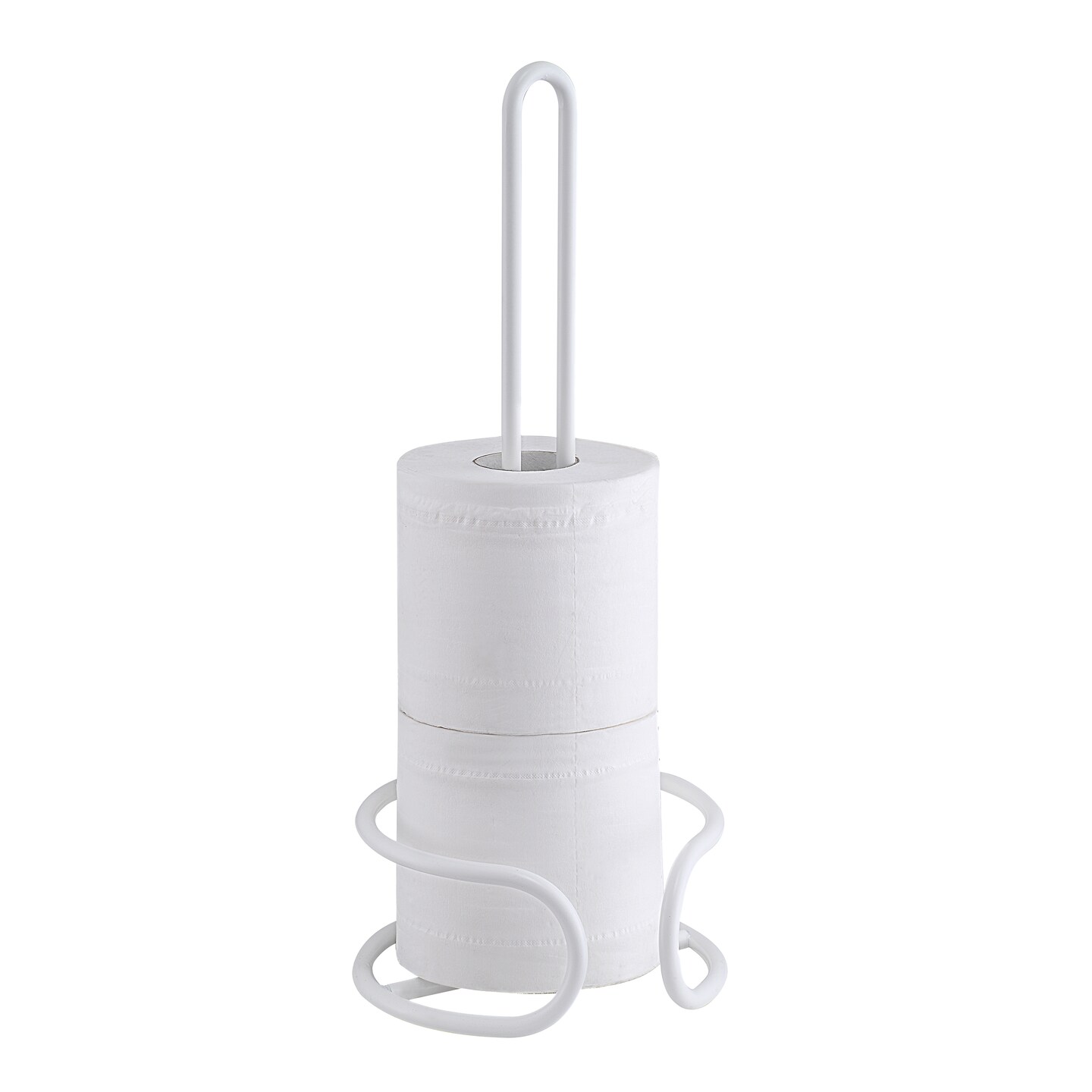Heavy Gauge Toilet Paper Holder Stand &#x2013; Freestanding Tissue Roll Storage for 3 Rolls