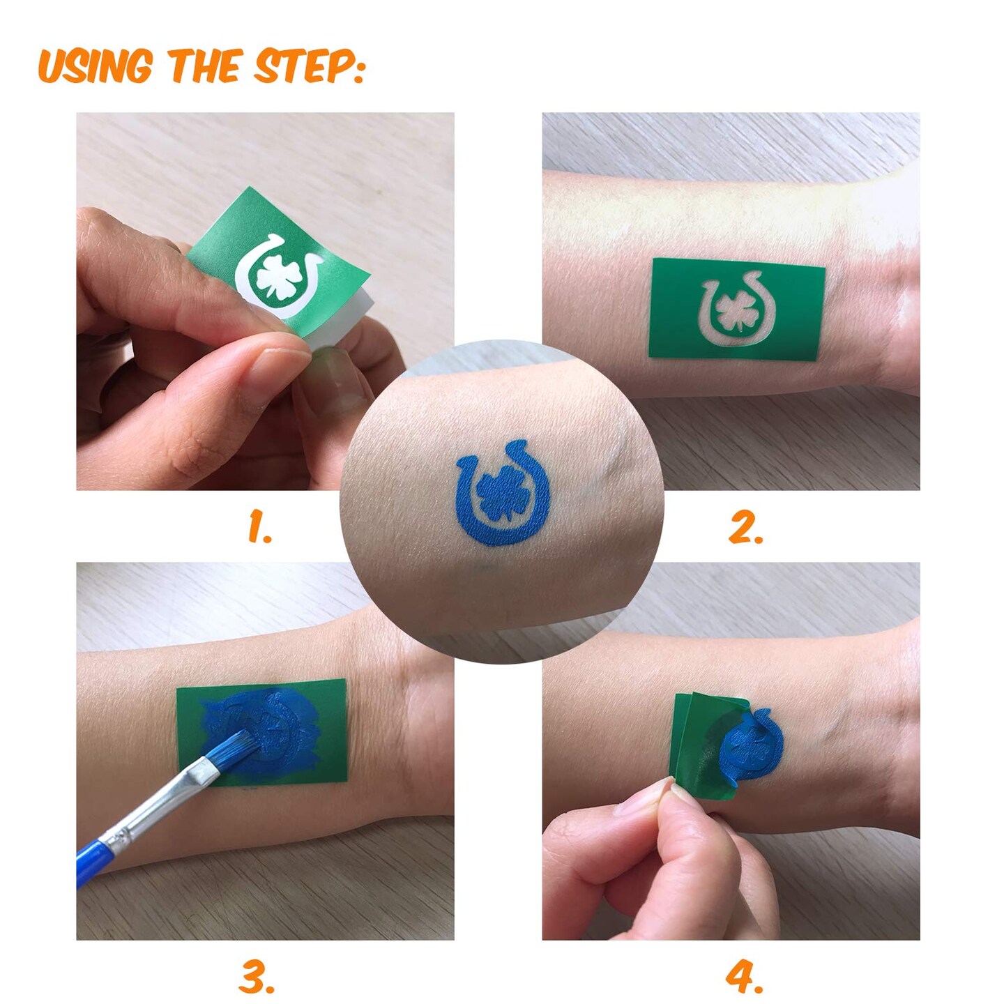 Tattoo Stencil - Easy to Stick Down and Reuse(black, white)