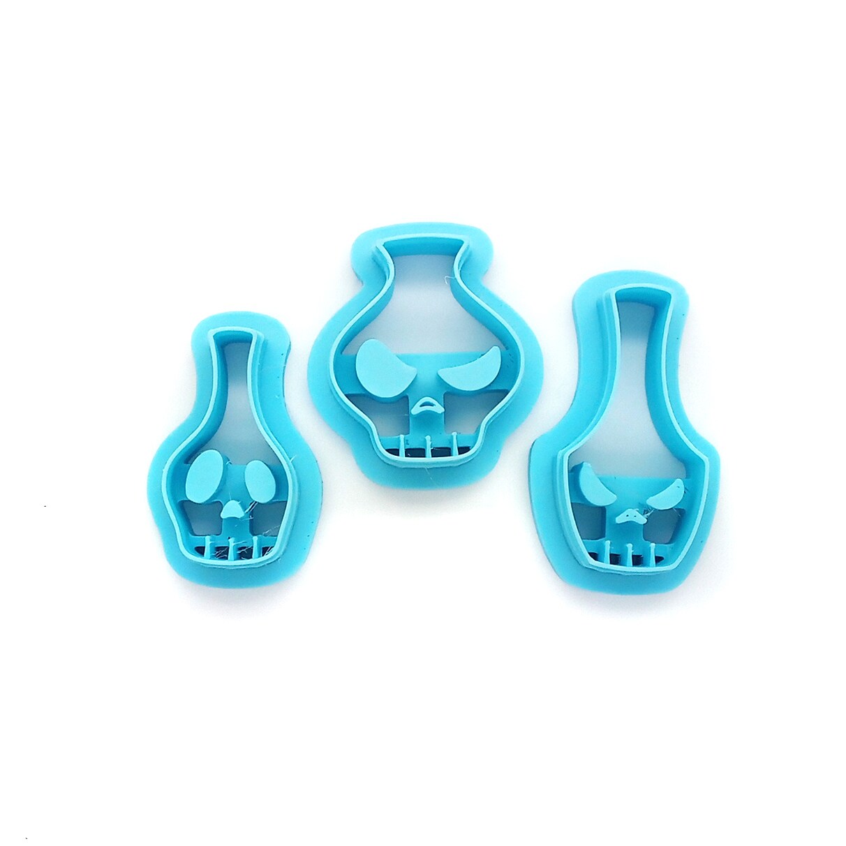 Skull Poison Bottle Clay Cutters for Halloween, 3 pc, Adorabilities