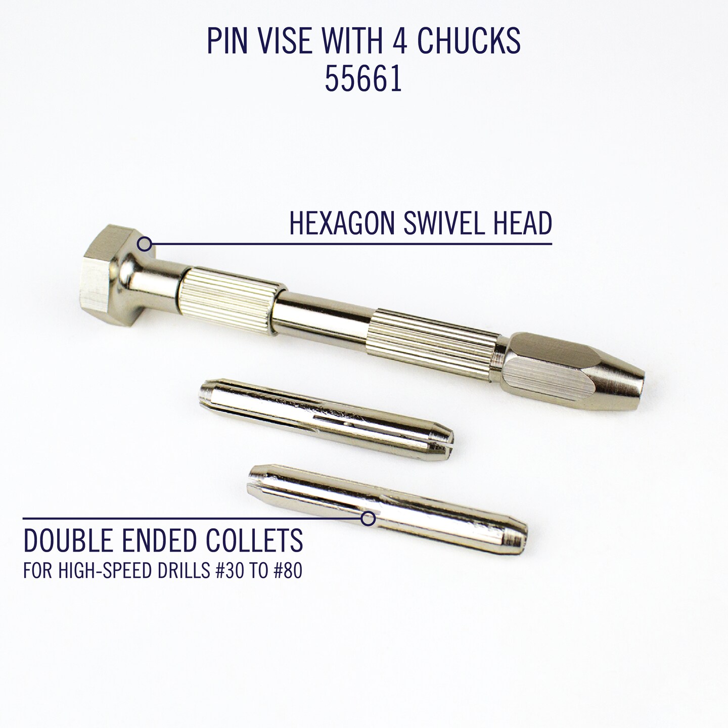 Swivel Head Pin Vise with 4 Chucks