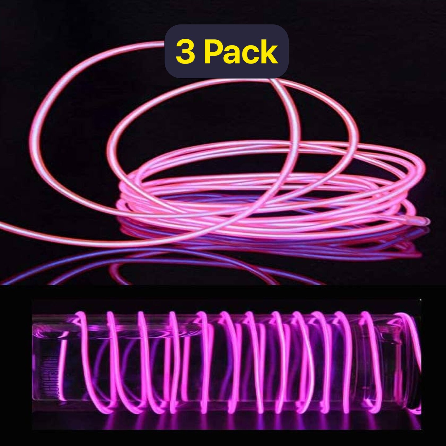 Glow-in-the-Dark Neon String Light — 9ft Battery Powered Wearable Light Rope