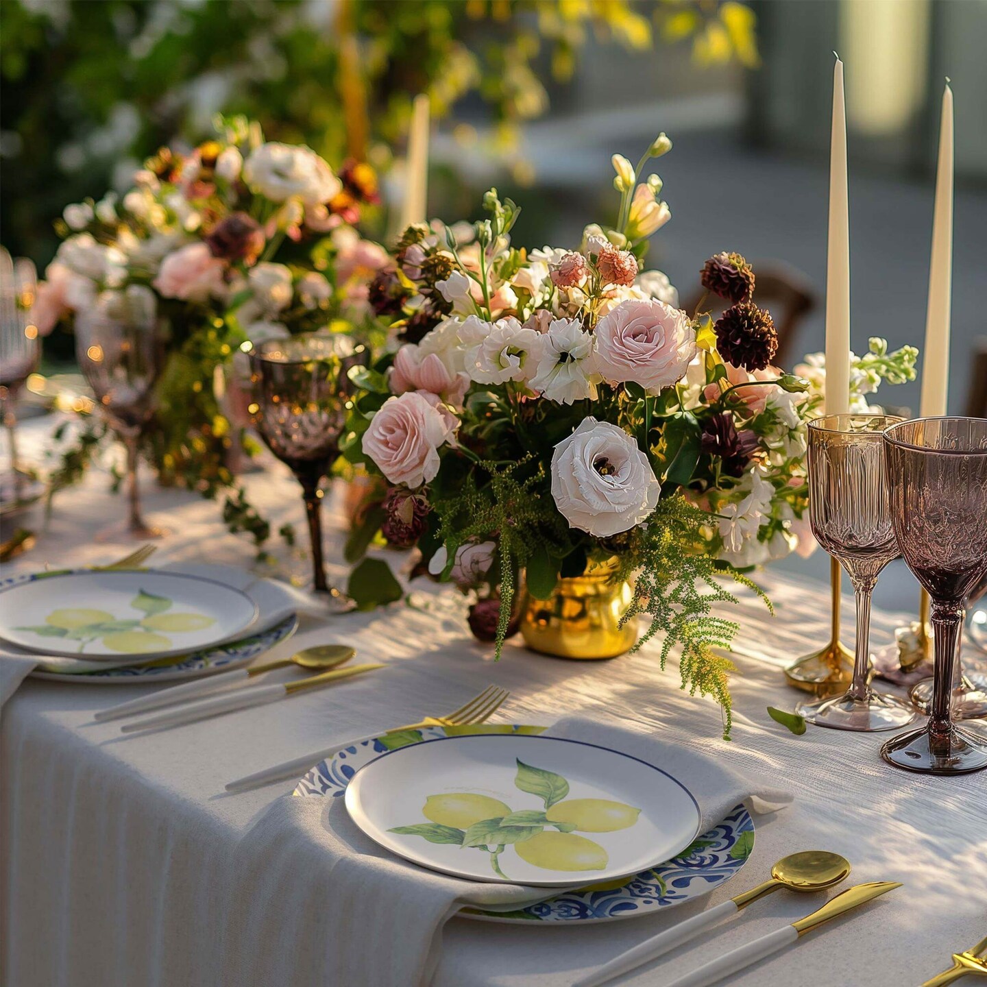 20 Count Elegant 8 Inch Earthtrends Tuscan Design Disposable Paper Plates