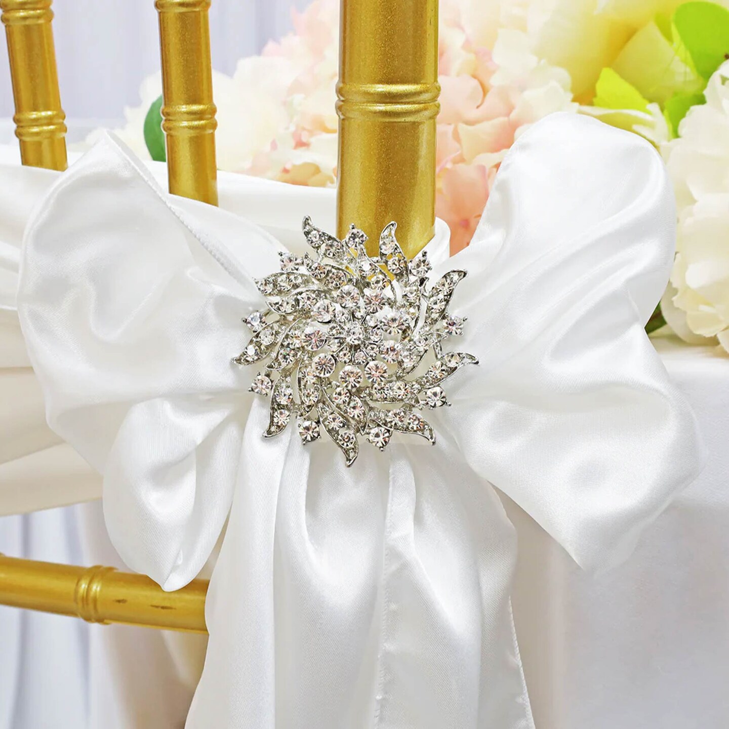 Vintage Rhinestone Chair Band Buckle Elegant Metal Accent 2 Inch Width