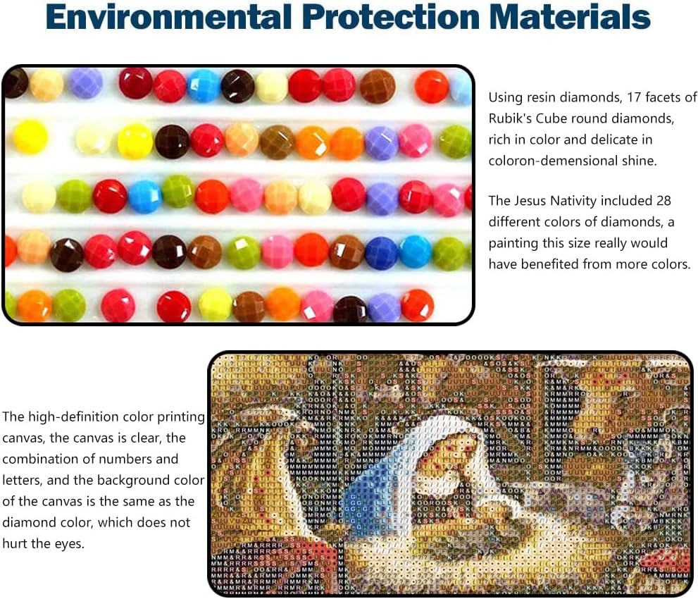 5D DIY Diamond Painting Kits for Adults, 15.8&#x22;x33.5&#x22; (Jesus Nativity)
