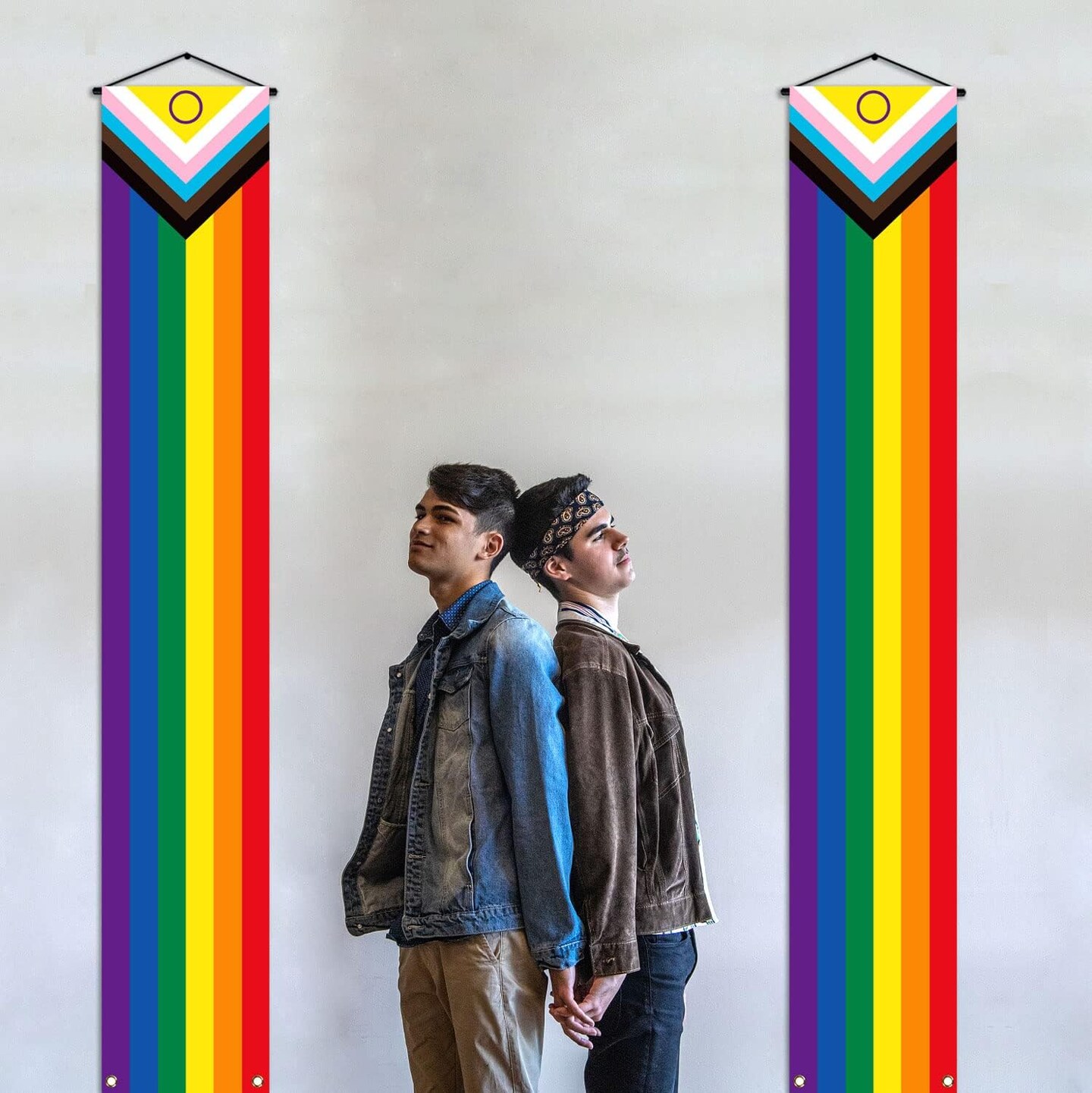 Intersex Progress Pride Porch Banner June Pride Month LGBTQ+ Rainbow Party Front Door Wall Indoor Outdoor Hanging Decoration