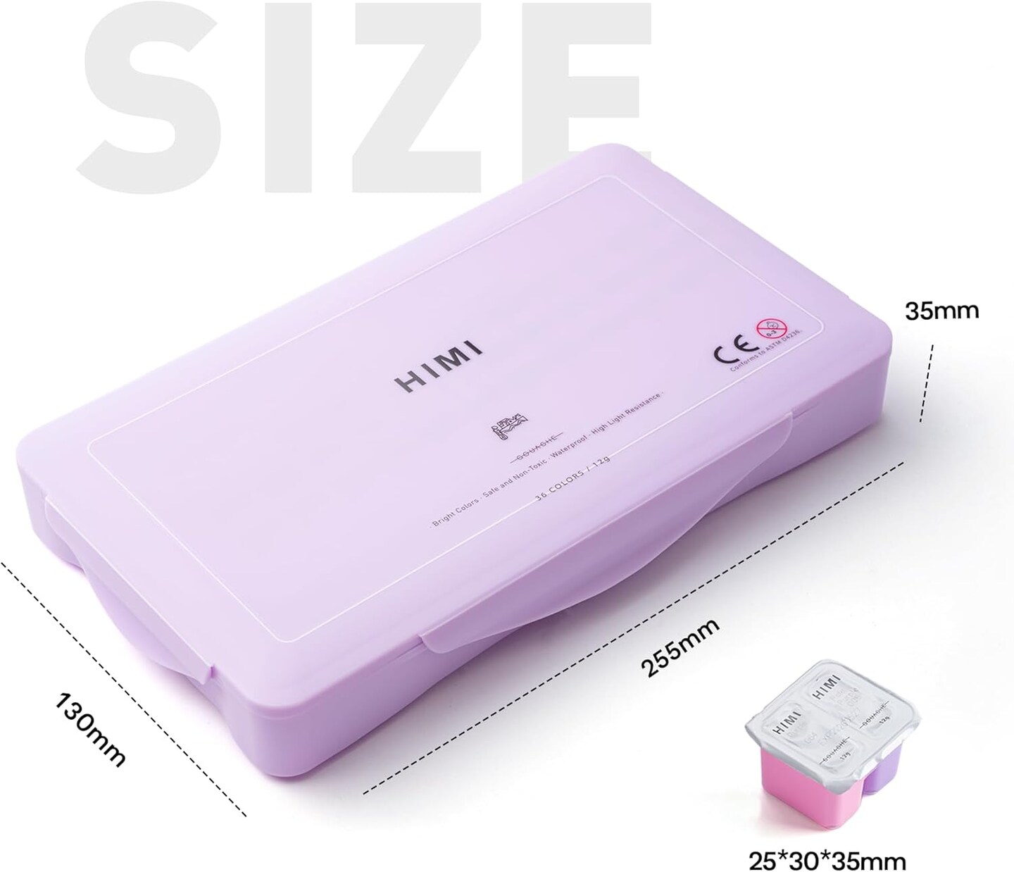 Twin Cup Jelly Gouache Paint Set, 36 Colors 12g, Jelly Cup Design, Non Toxic Paint for Canvas and Paper, Art Supplies for Professionals (Purple Case)