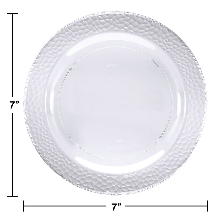 120 pc Bulk Clear Pebble Plastic Dessert Plates