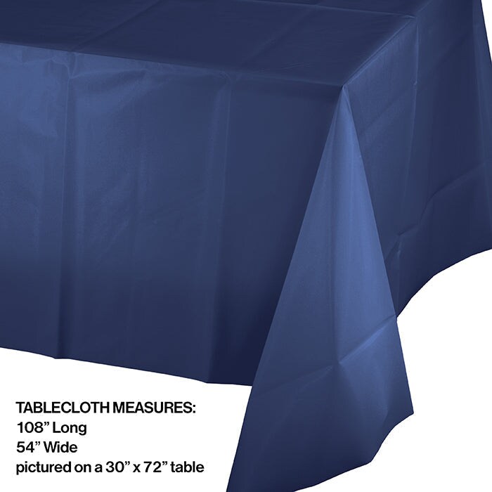 12 pc Bulk Navy Plastic Table Covers 54 inch x 108 inch