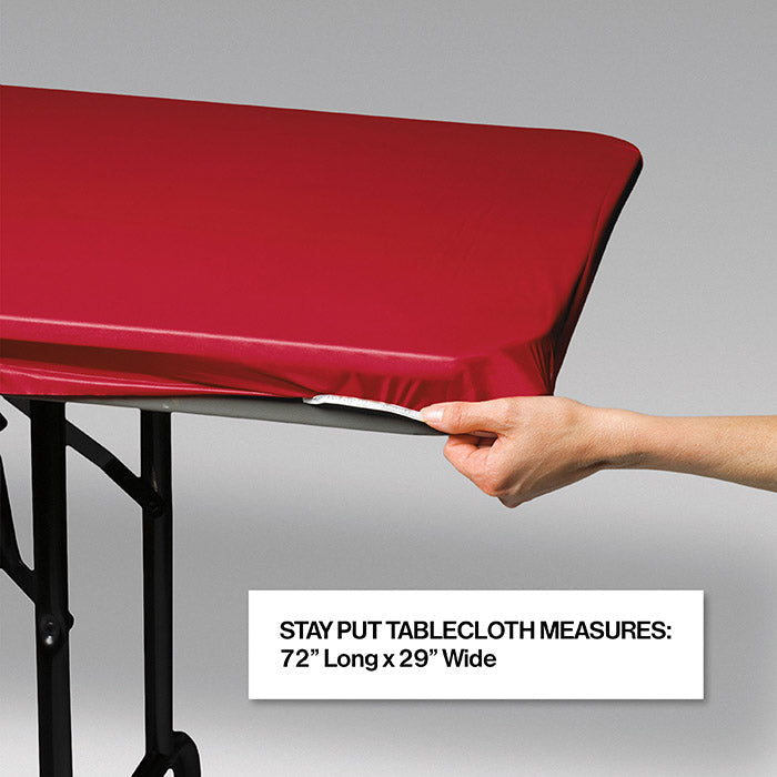 12 pc Bulk Red Stay Put 29&#x22; x 72&#x22; Table Covers