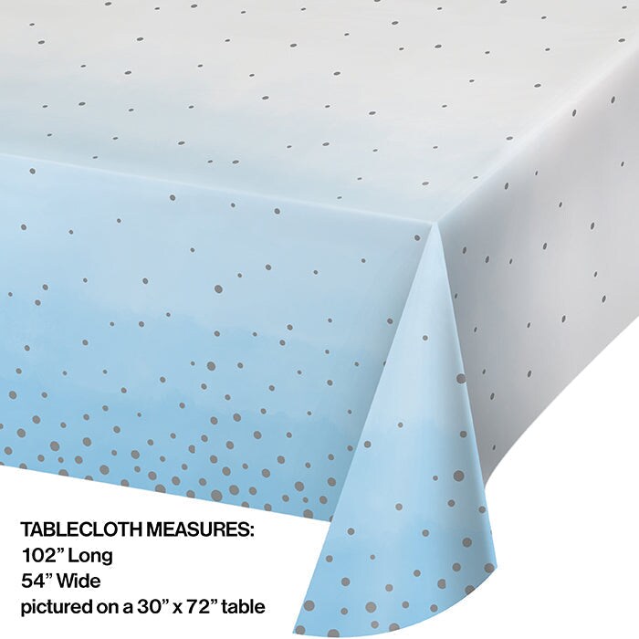 6 pc Bulk Blue and Silver Celebration Paper Table Covers