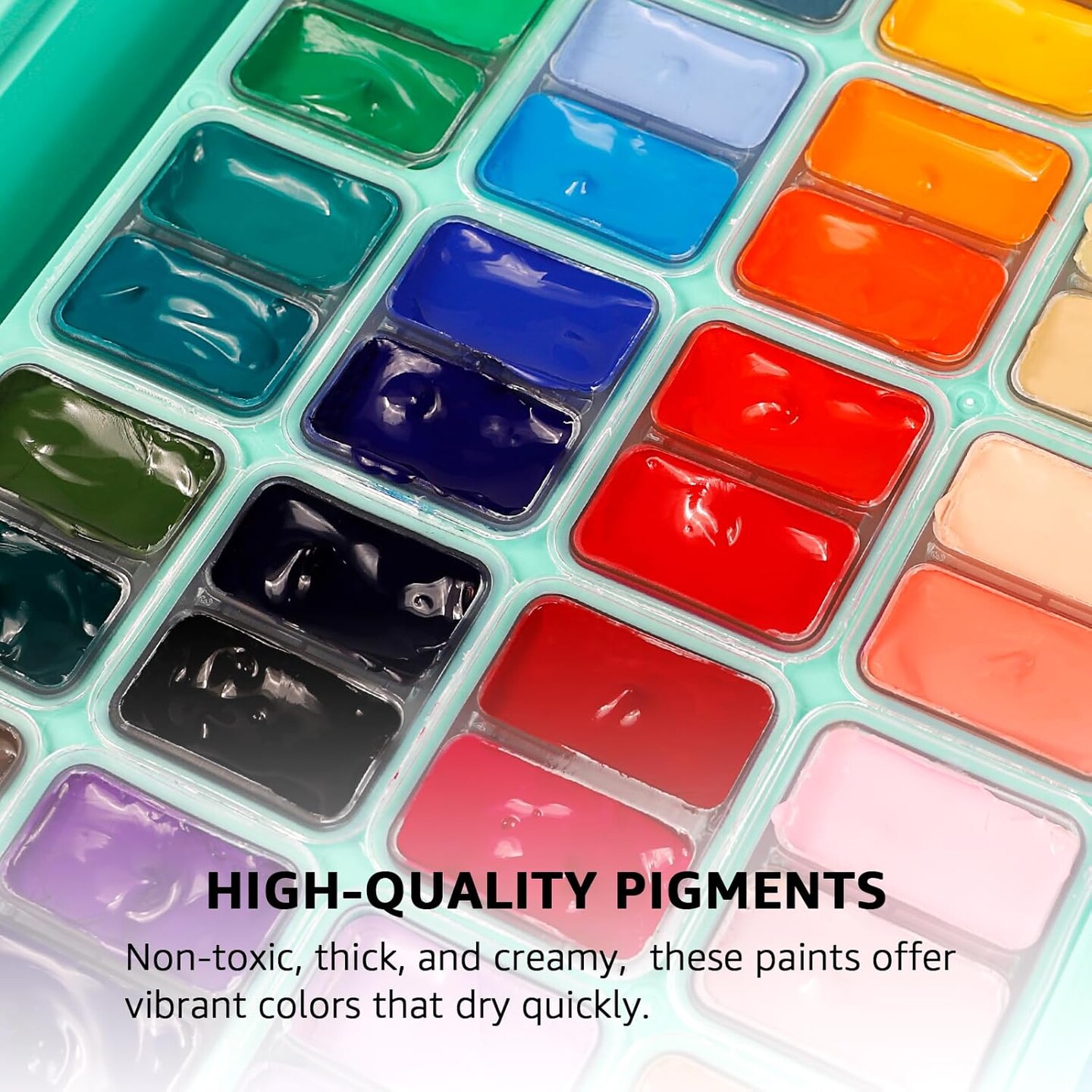 Gouache Paint Set, 48 Colors x 0.4oz, Twin Cup Jelly Design, bouns 3 Brushes &#x26; a Palette, Non-Toxic, Opaque Guache Paint for Canvas and Watercolor Paper - Perfect for Beginners, Students, Artists