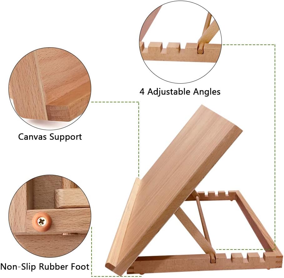 Tabletop Easel A3 Painting Easel with Smooth Surface, Adjustable Angle Art Easel for Artists, Children, Beginners &#x26; Student