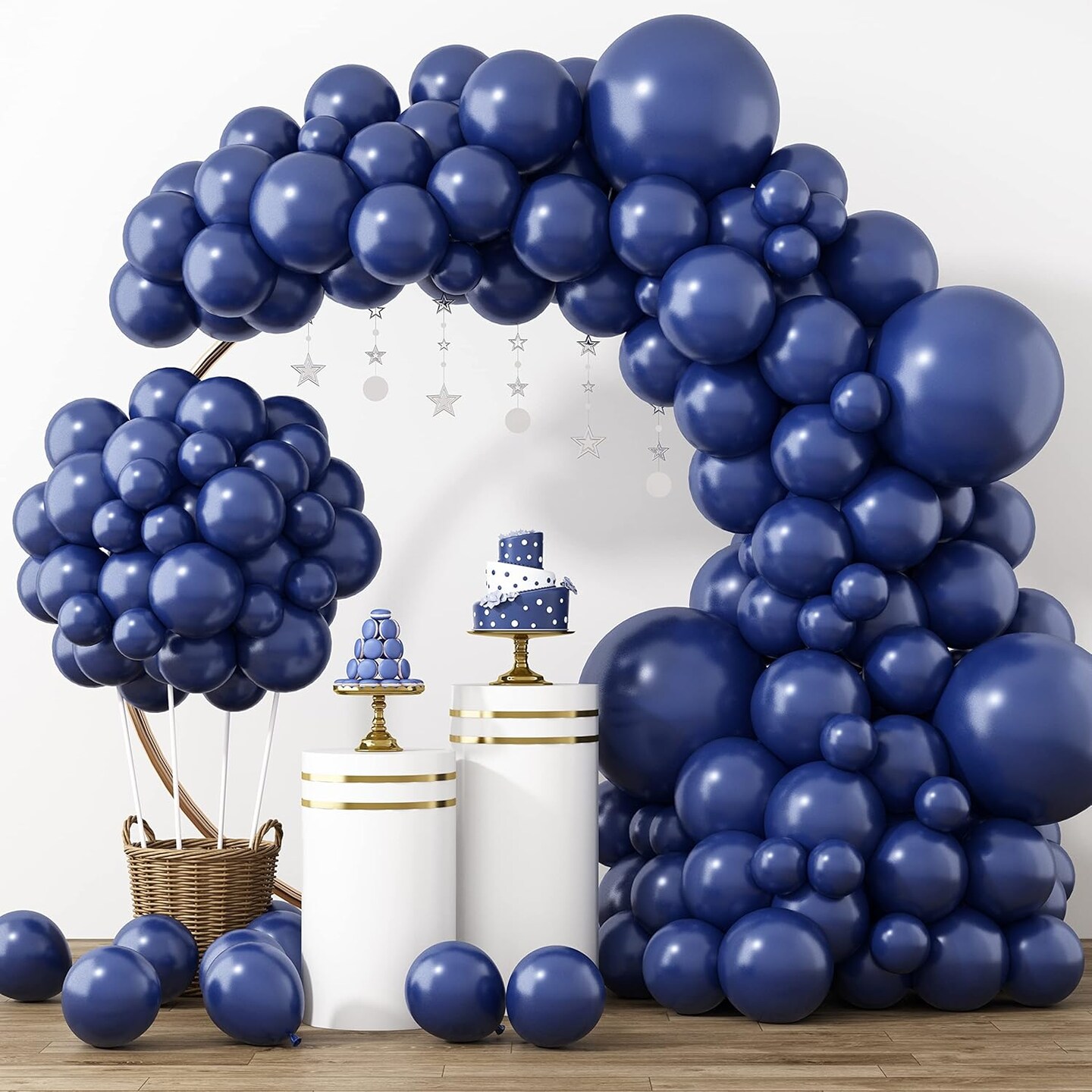 129pcs Navy Blue Balloons Different Sizes 18 12 10 5 Inch, Latex Balloon Garland Arch Kit for Birthday Party Graduation Baby Shower Wedding Holiday Balloon Decoration