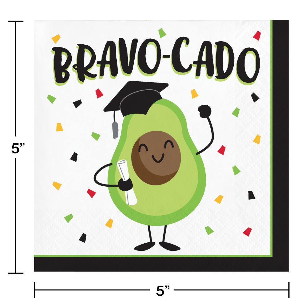 192 pc Bulk Bravo-cado Graduation Beverage Napkins