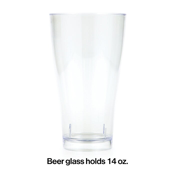 24 pc Bulk Clear 14 oz Plastic Pilsner Glasses