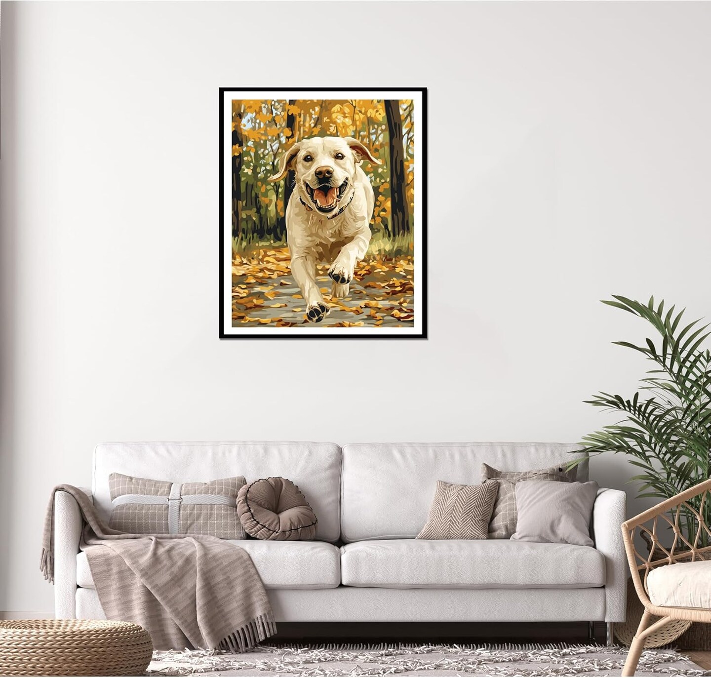 Labrador Retriever Paint by Numbers for Adults, Labrador Retriever Dog Acrylic Painting, Dogs Running Paint by Number