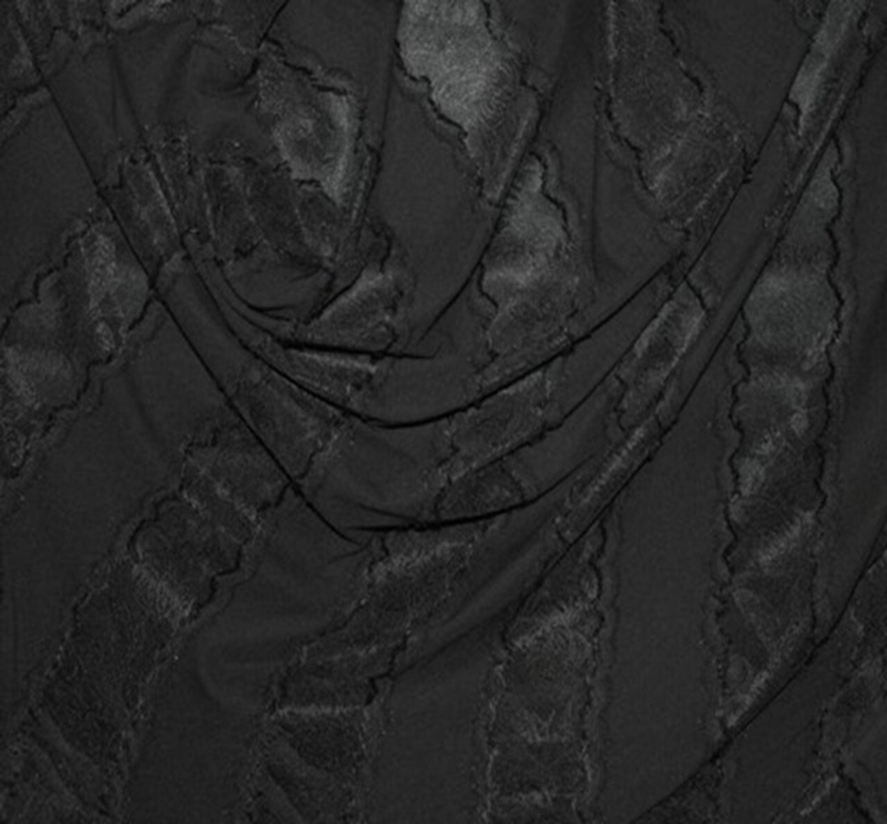 1 Yard Elegant Black Chanel Jacquard Knit Apparel Fabric 58/60" Width