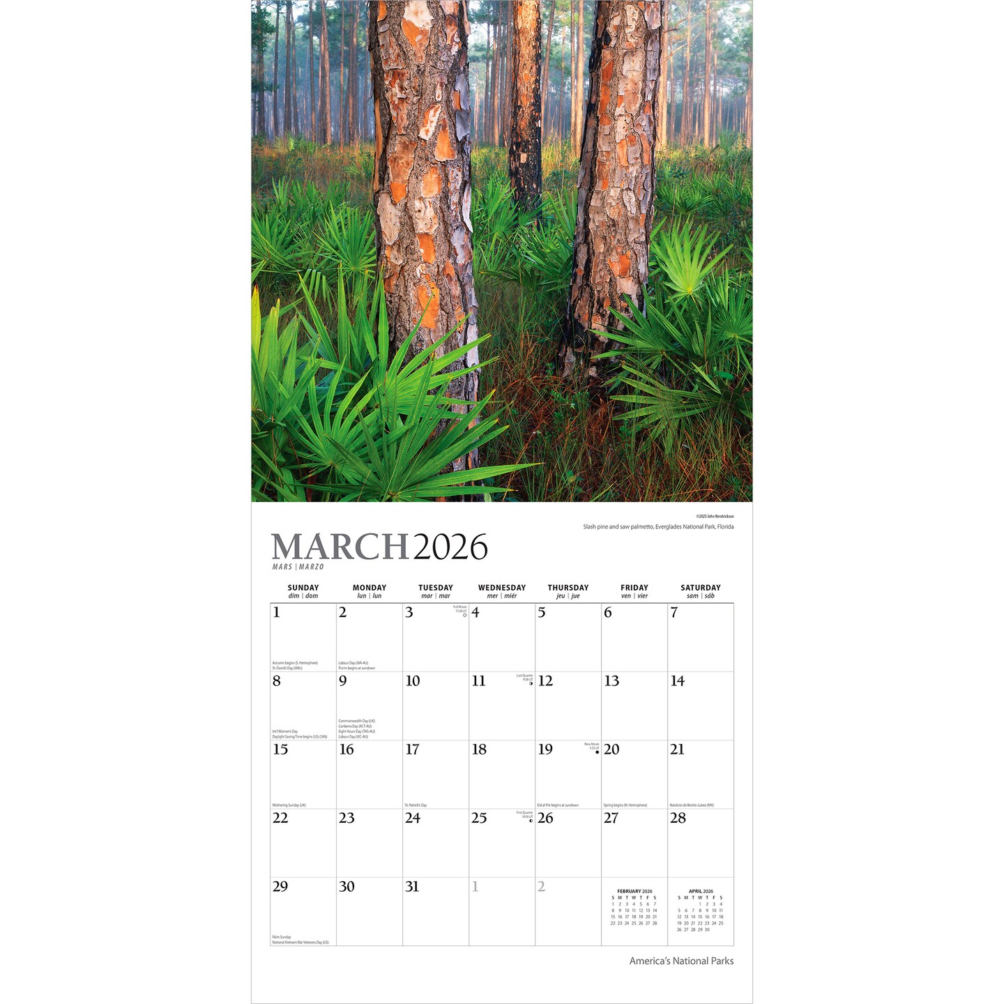 America&#x27;s National Parks | 2026 12 x 24 Inch (Hanging) Monthly Square Wall Calendar | Foil Stamped Cover
