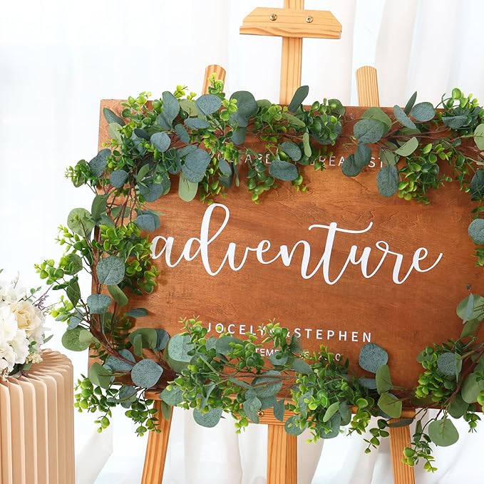 4pcs 26.4ft Artificial Eucalyptus Garland – Realistic Greenery for Wedding Arch, Table Runner, Centerpiece, Farmhouse & Home Party Decoration (4)