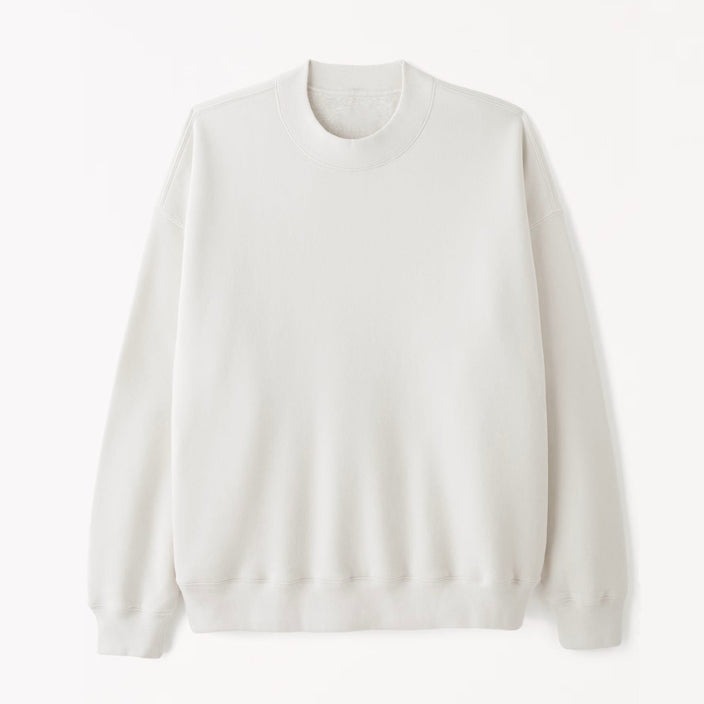 Mid-Weight Fleece Crew Sweatshirt - White