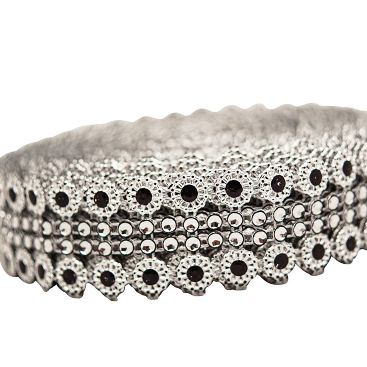 1.25&#x22; x 10 Yards Silver / Black Mesh Wrap