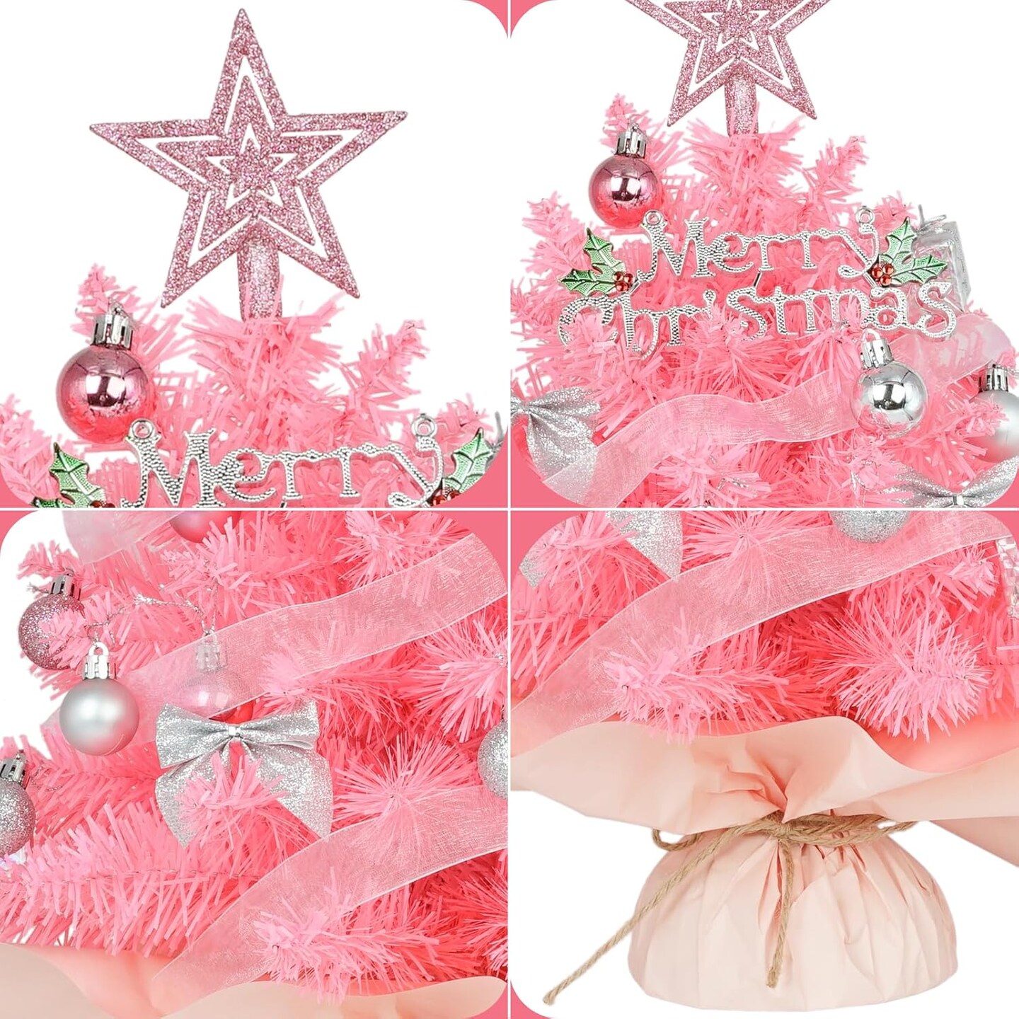 Mini Christmas Tree with LED Light Desktop Christmas Tree Artificial Christmas Tree
