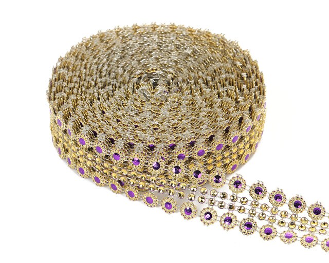 Gold and Purple Mesh Wrap Ribbon for Crafts Floral and Gift Decorations 10 Yards