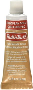 AMACO Rub n Buff Wax Metallic Finish - Rub n Buff European Gold 15ml Tube - Versatile Gilding Wax for Finishing Furniture Antiquing and Restoration - Rub and Buff Colors Single Tube