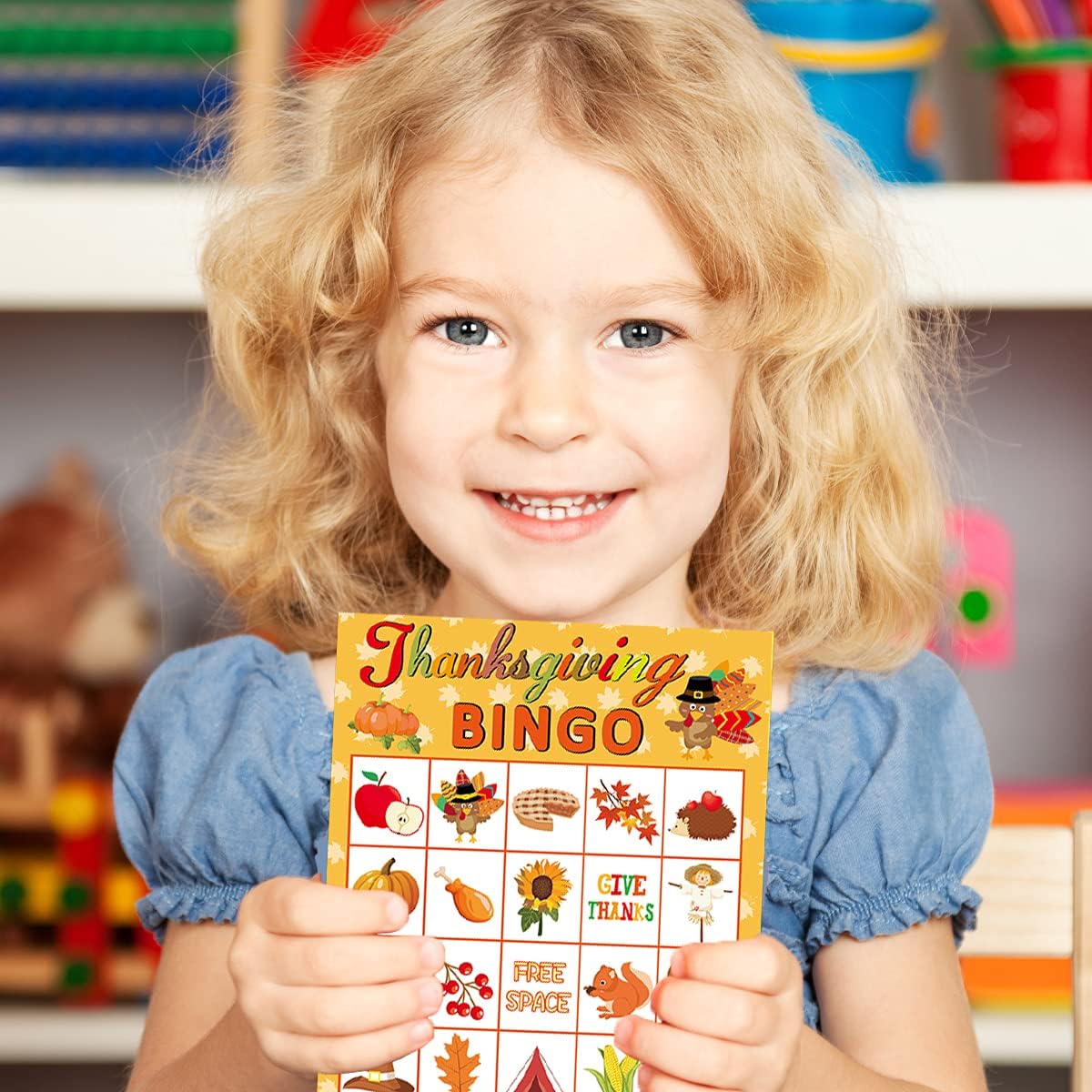 Thanksgiving Bingo Game 24 Players for Kids Holiday Party Craft Supplies