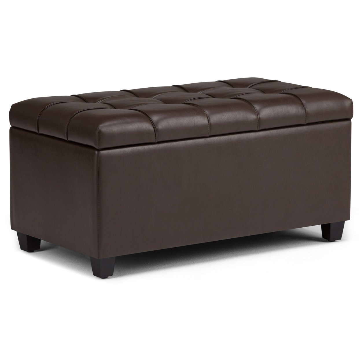 Simplihome Sienna 34&#x22;Rectangle Lift Top Storage Ottoman Bench , Transitional