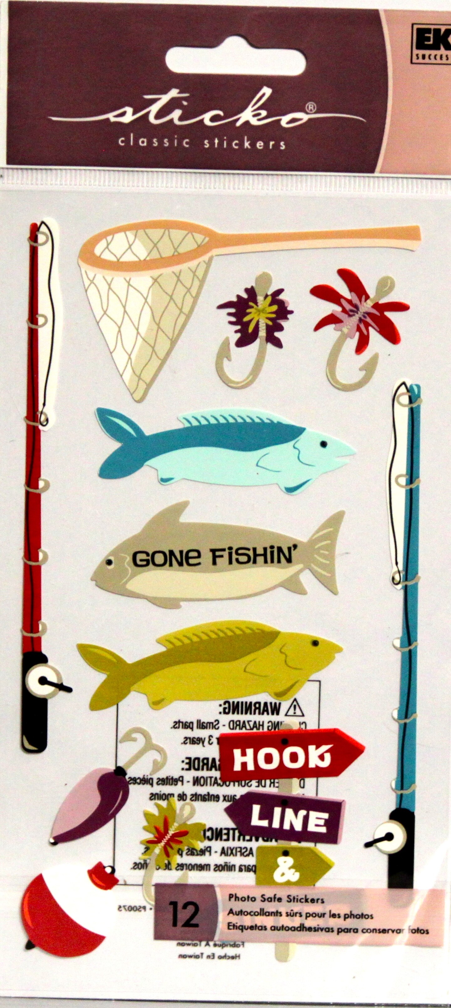 Sticko Fishing 12pc Classic Stickers