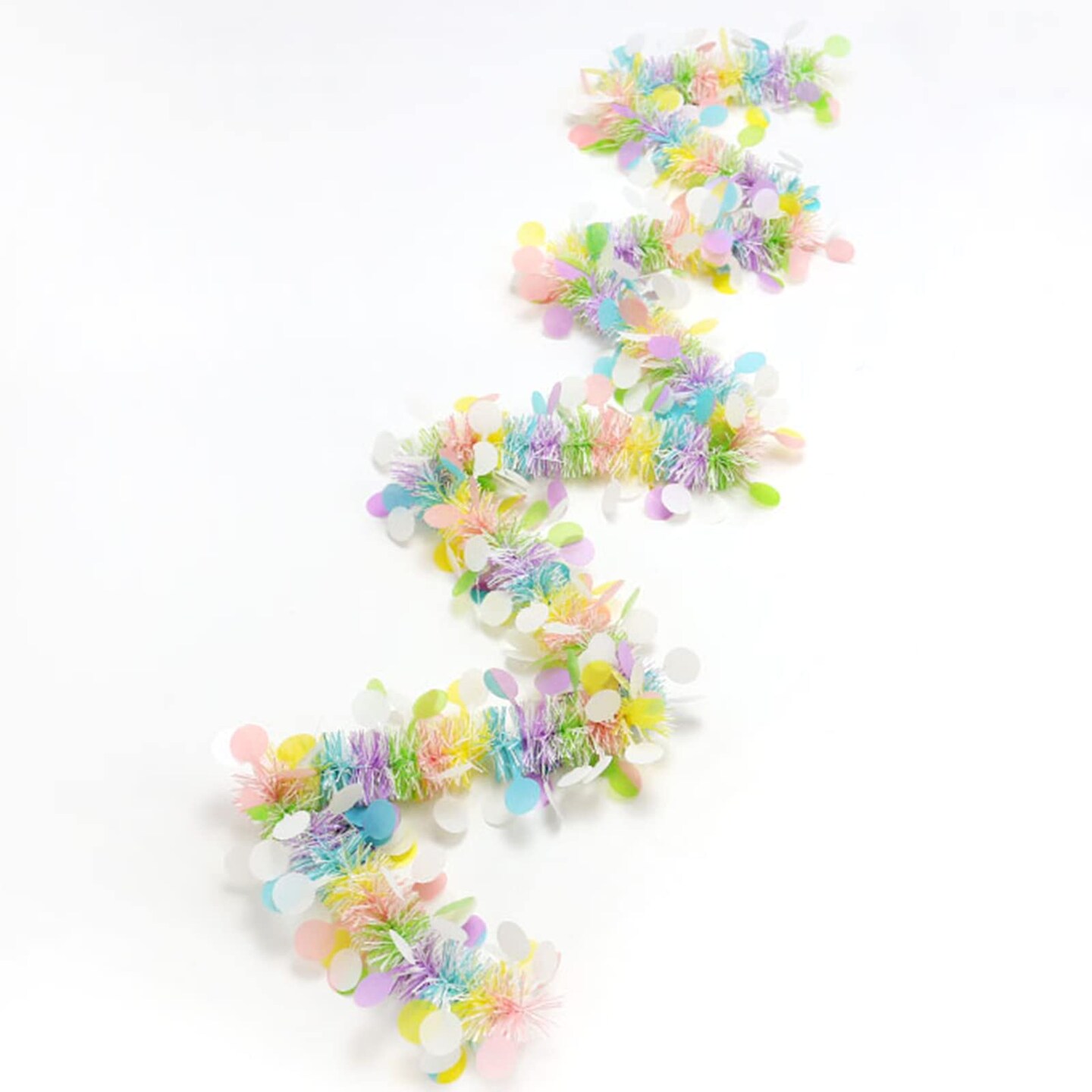 4Pcs Easter Tinsel Garland 26Ft Colorful Tinsel Twist with Confetti Spring Hanging Tinsel Ornament Decoration for Holiday Door Tree Mantel Window Outdoor Party Supplies