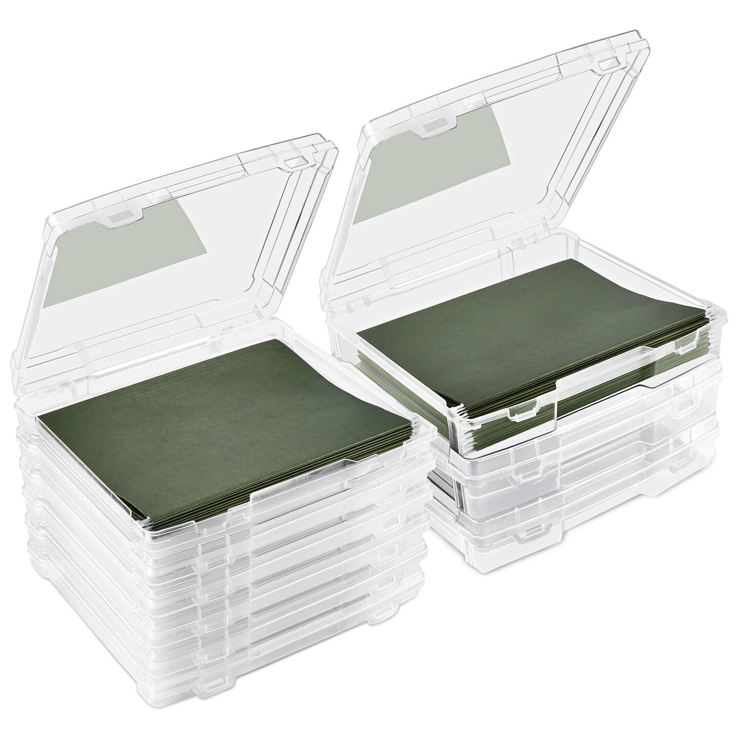 Sorbus Art Supplies Storage Containers - Clear Plastic Stackable Storage Box with Snap-Tight Closures for Crafts, Board Games, Photos - Made in the USA