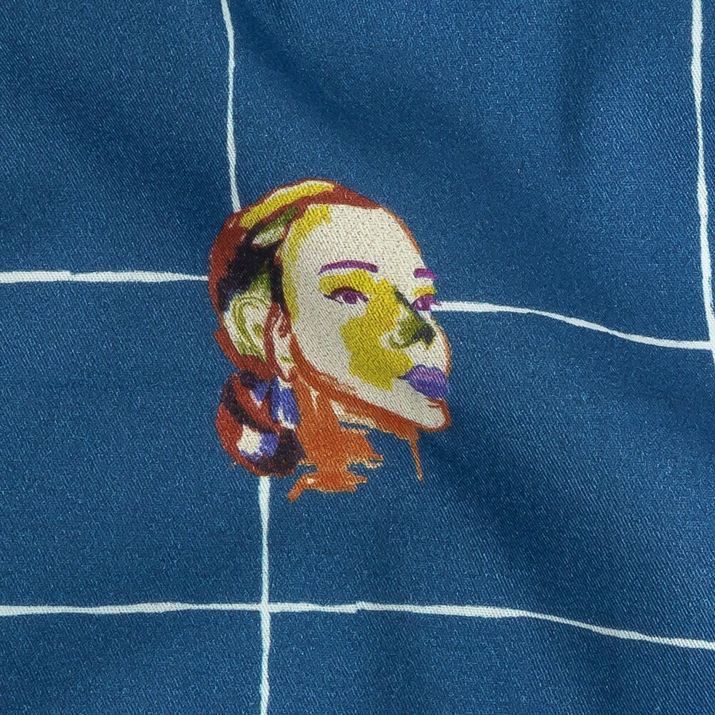 1 Yard Bright Blue Outside the Box Stretch Brushed Cotton Twill Fabric