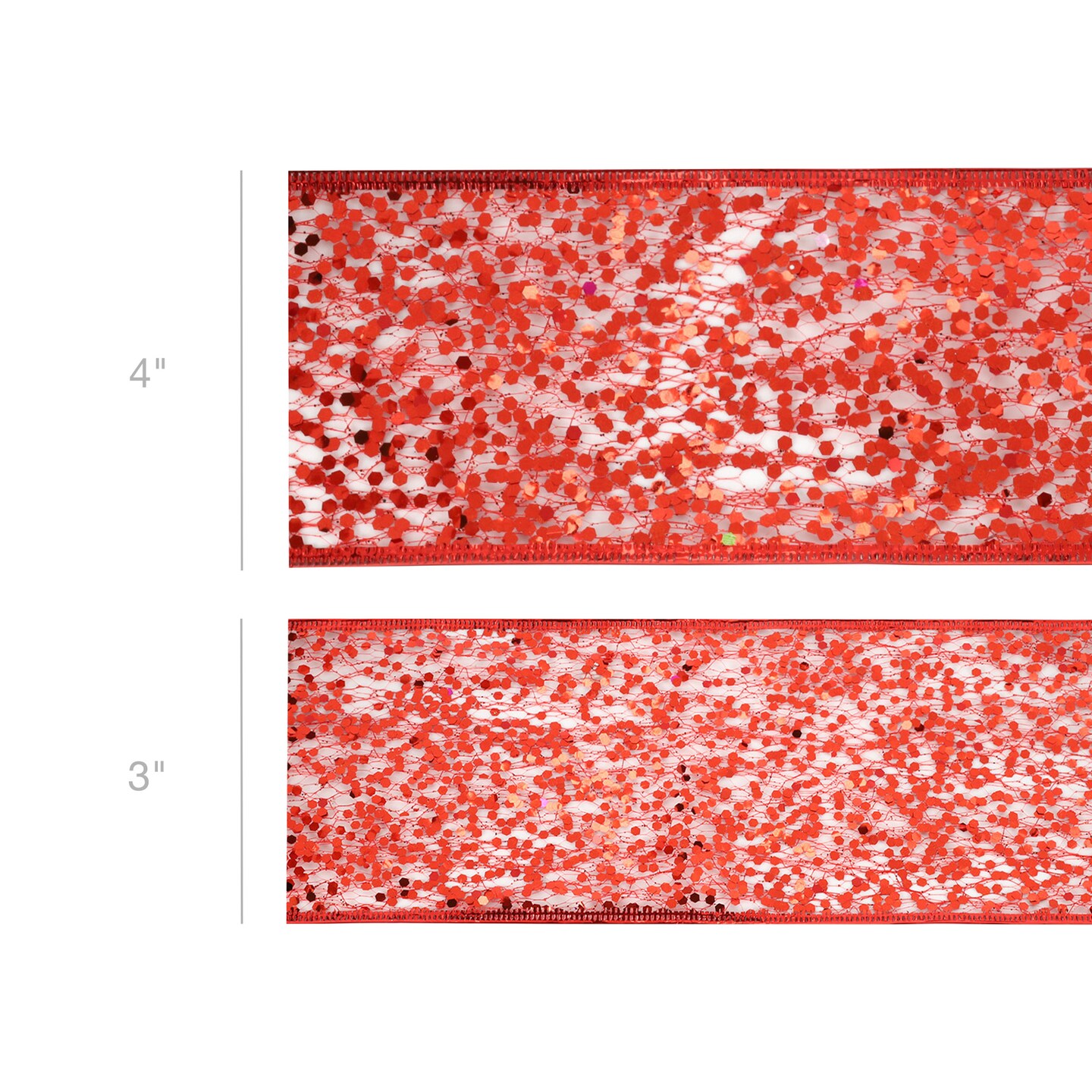 LaRibbons 4&#x22;- 2 1/2&#x22; Sequin Wired Ribbon | 10 Yard Roll