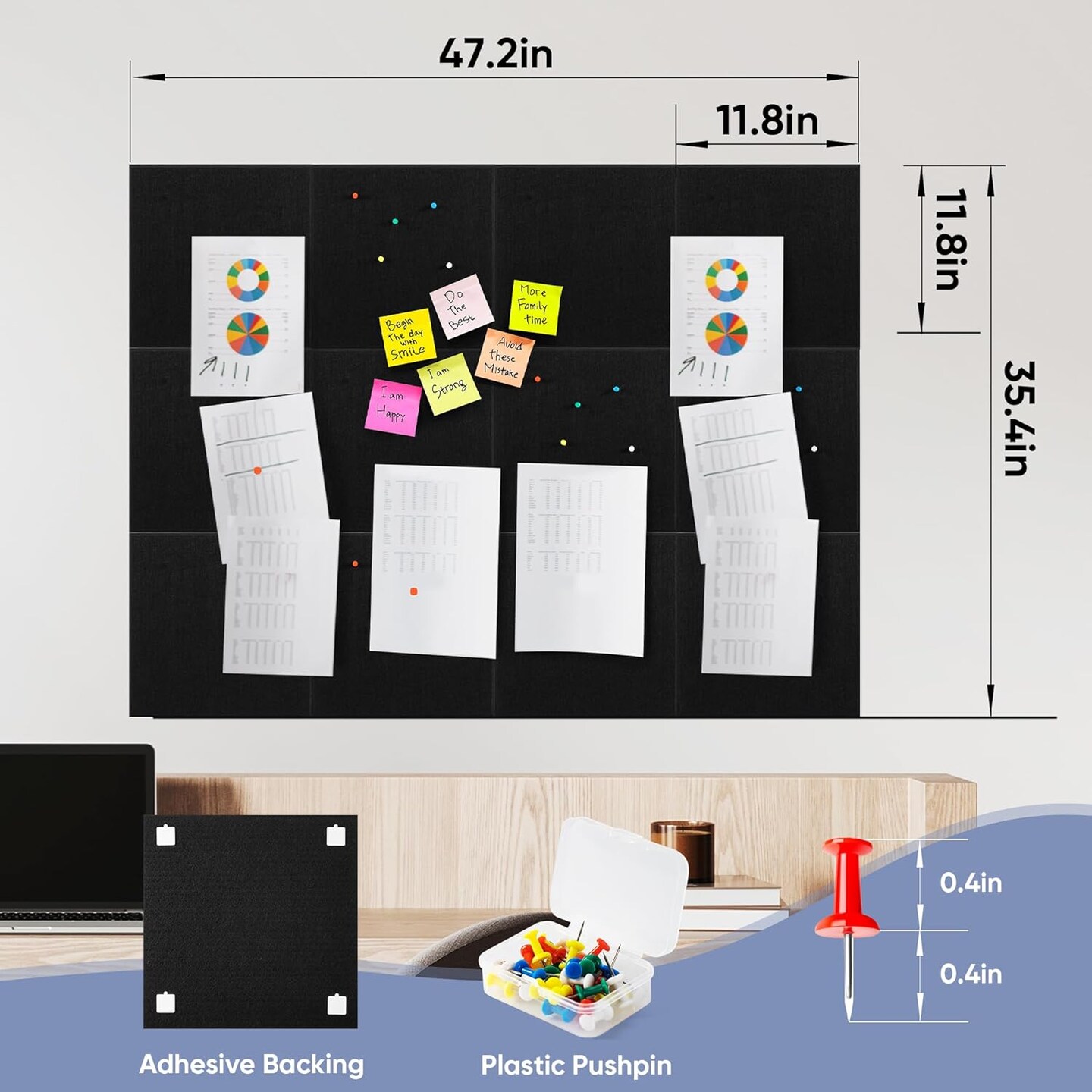Deli Magnetic Blackboard Dry Erase Board, 36&#x22; x 24&#x22; Wall Mounted Black Board with Aluminium Frame for School and Home