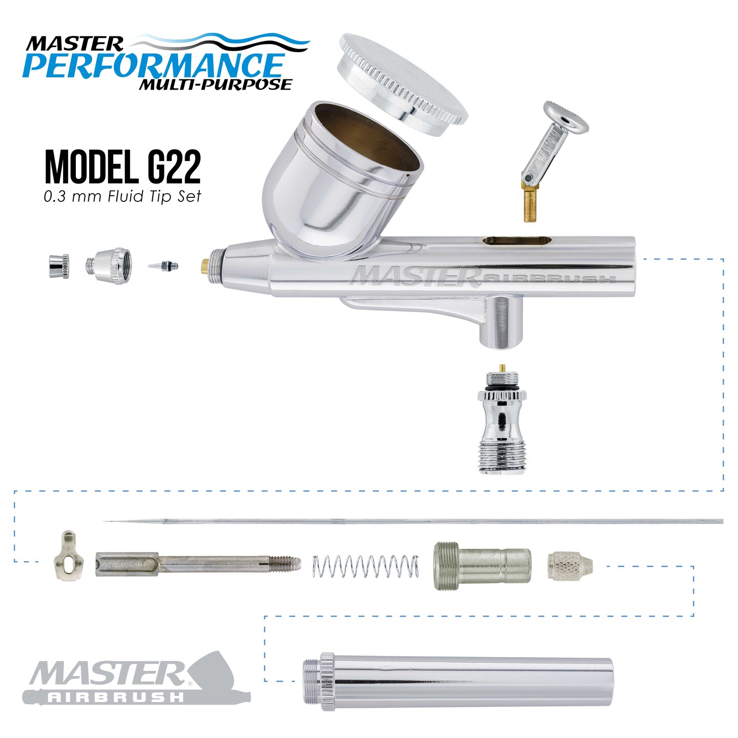 Multi-Purpose Airbrush Kit with Mini Compressor, Dual-Action Gravity Feed Airbrush. Air Hose and 8 Color Tattoo Paint Set