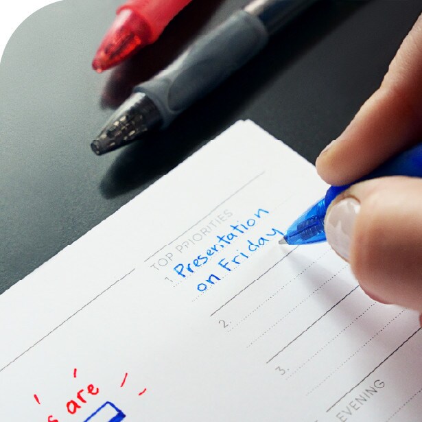 BIC Gelocity Original Blue Gel Pens, Medium Point (0.7mm), 12-Count Pack, Retractable Gel Pens with Comfortable Grip