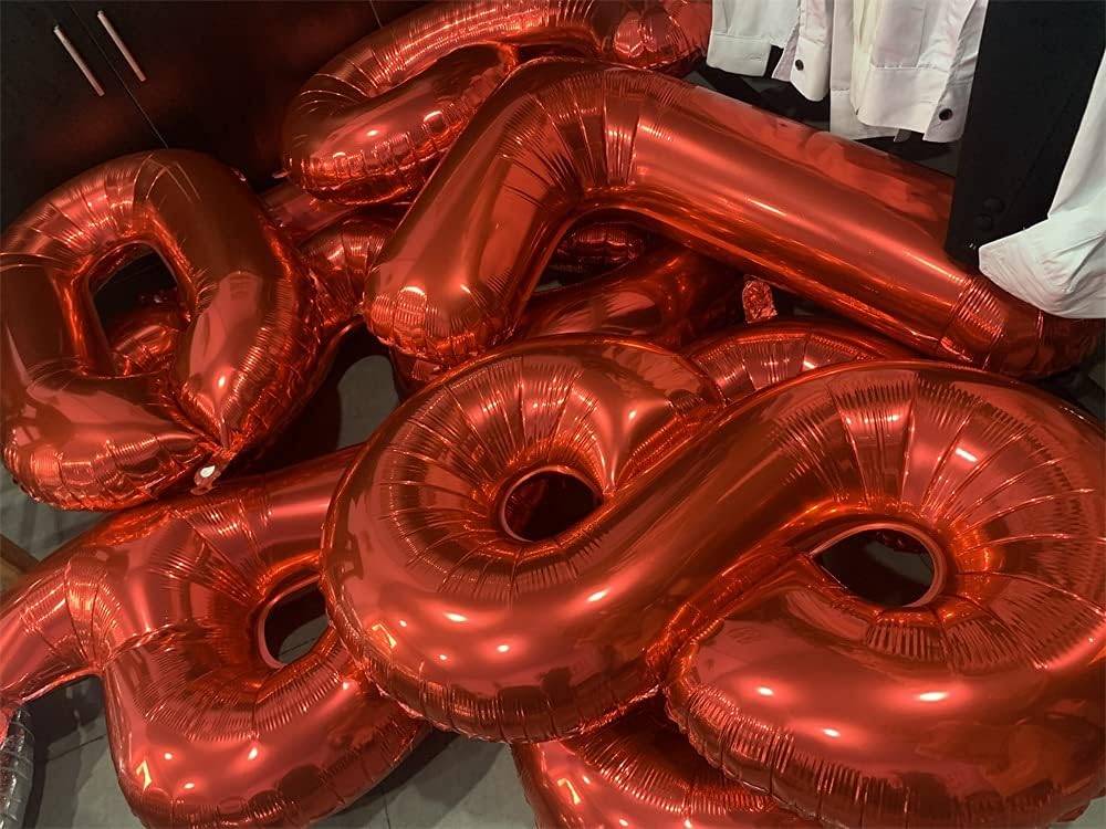 32 Inch Red Number 3 Balloons Foil Ballon Digital Birthday Party Decoration Supplies (Red Number 3 Balloon)