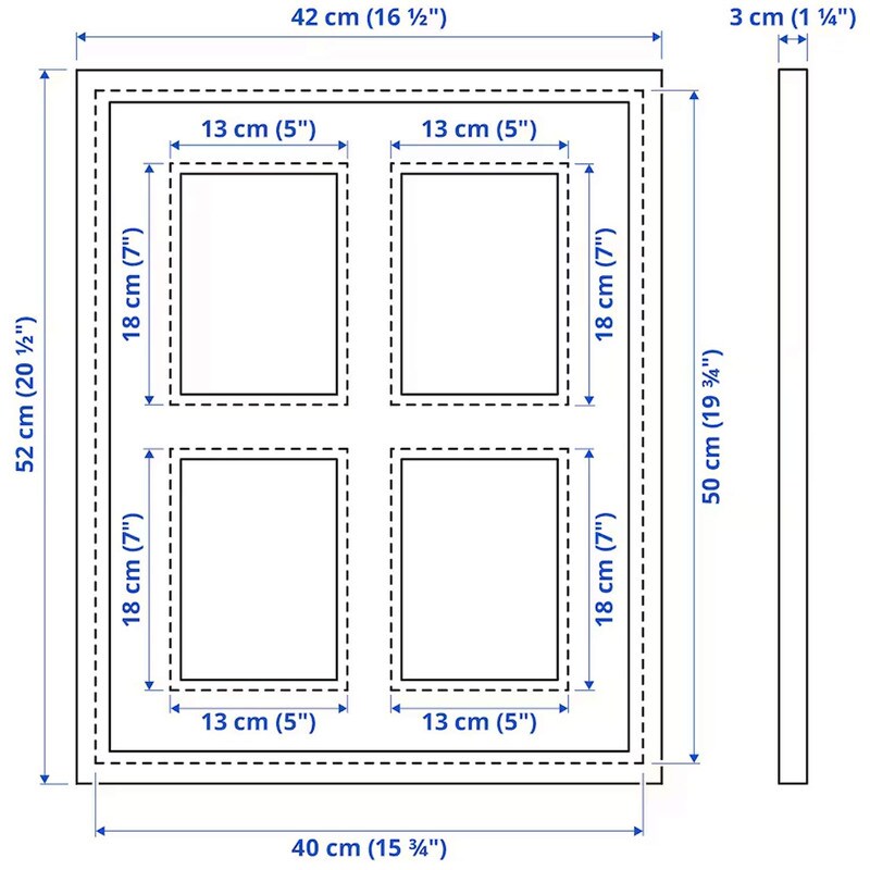 Black Frame for 4 Pictures 15 &#xBE;x19 &#xBE;&#x22;