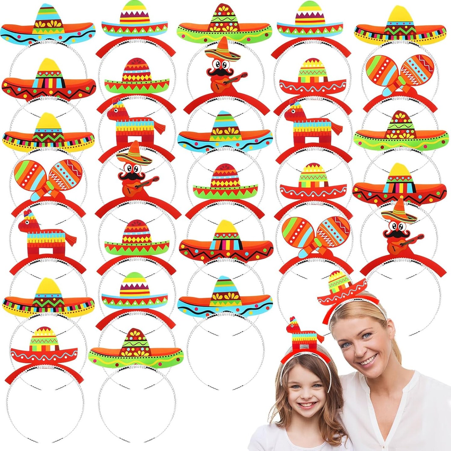 30 Pcs Mini Sombrero Party Hats Bulk Mexican Sombrero Headbands 10 Styles Colorful Cinco De Mayo Fiesta Mexican Hats Party Cinco De Mayo Fiesta Supplies Decorations