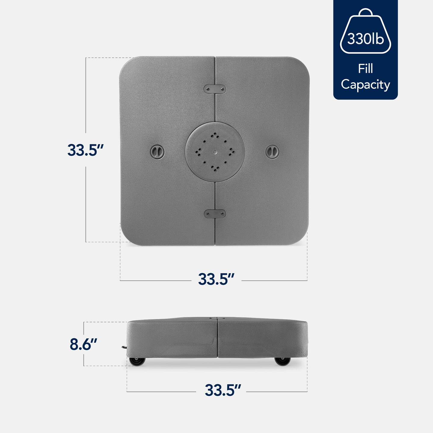 Best Choice Products Heavy-Duty Outdoor Cantilever Base Stand w/ Wheels, Locks, Fillable 330lb Capacity