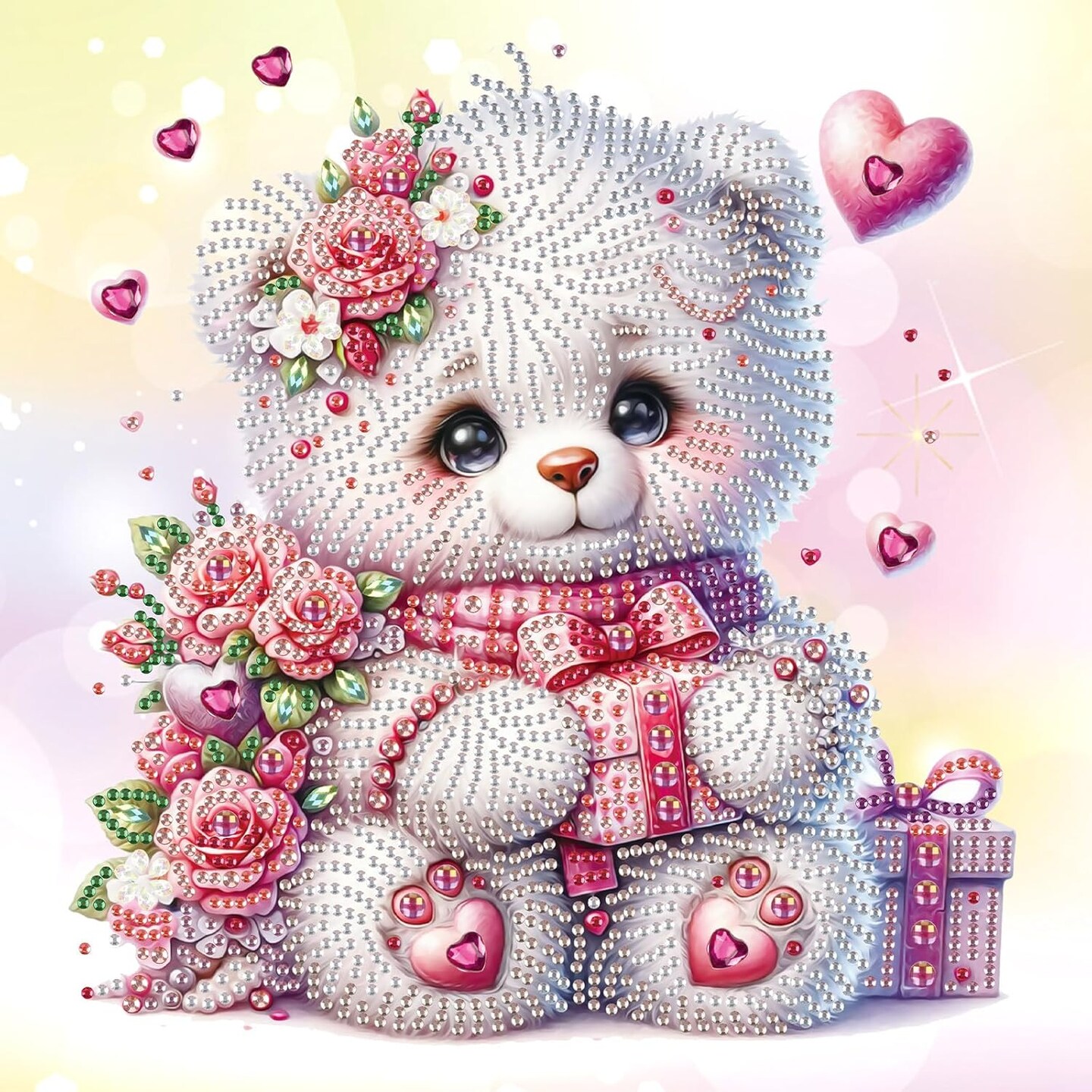 Bear Diamond Art Painting Kits, 5D Special Shape Beginner Diamond Art, Crystal Rhinestone Diamond Art Painting