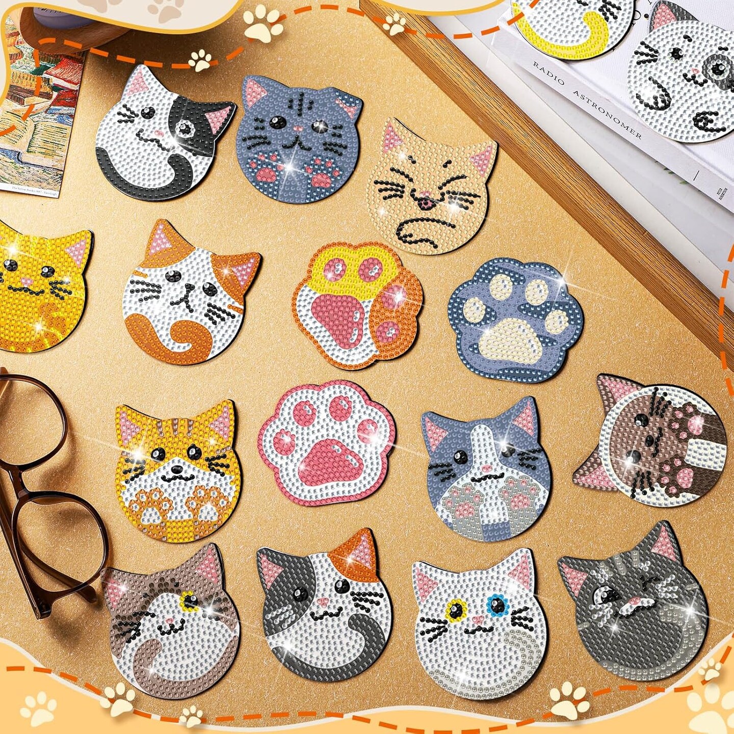 30 Pcs Diamond Painting Refrigerator Magnets Spring Diamond Art Magnet Kits for Adults Summer Mandala Flower Cat Fridge Stickers for Beginners Adults Kids DIY Craft Gifts Home Decors