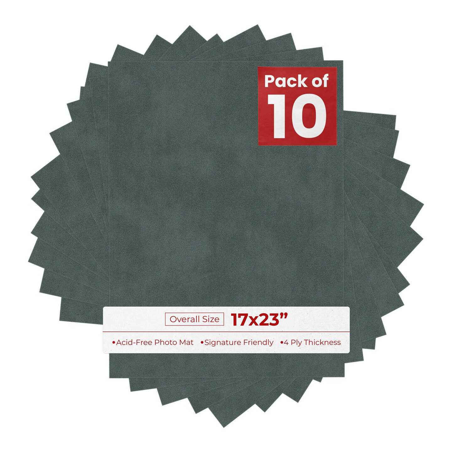 Dark Grey Suede 17x23 Uncut Mat Board - Blank Sheets, No Opening